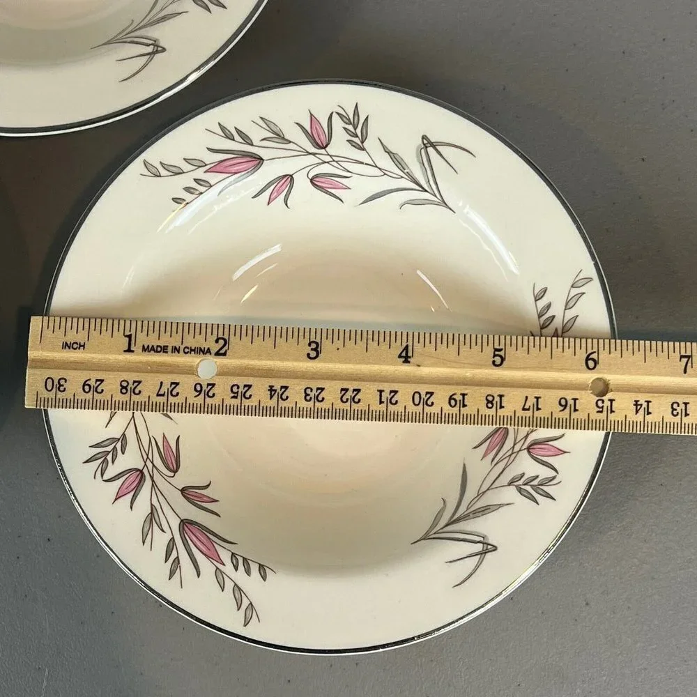 Edwin Knowles Park Lane 5 Rim Bowls Pink Flowers 6 3/8